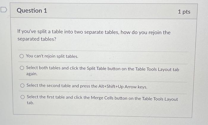  If you've split a table into two separate tables, how do