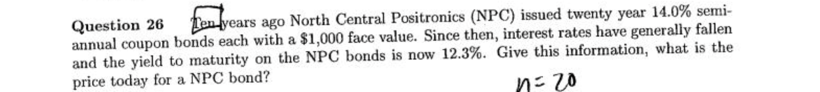 PLEASE SHOW ALL WORK AND FORMULAS. DON'T USE EXCEL. Ten years ago