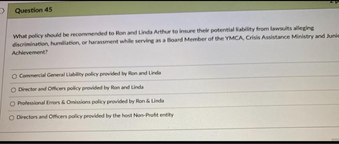 time some were not correct Question 41 Property under the Homeowners policy,