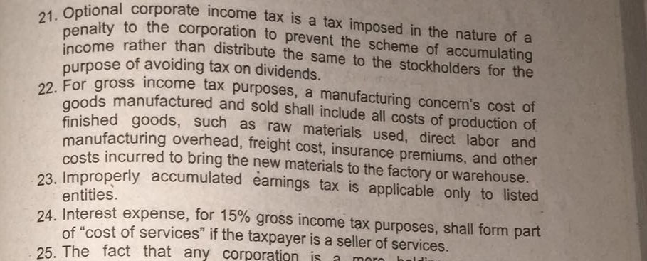TRUE or FALSE: If the statement is FALSE, EXPLAIN why it is