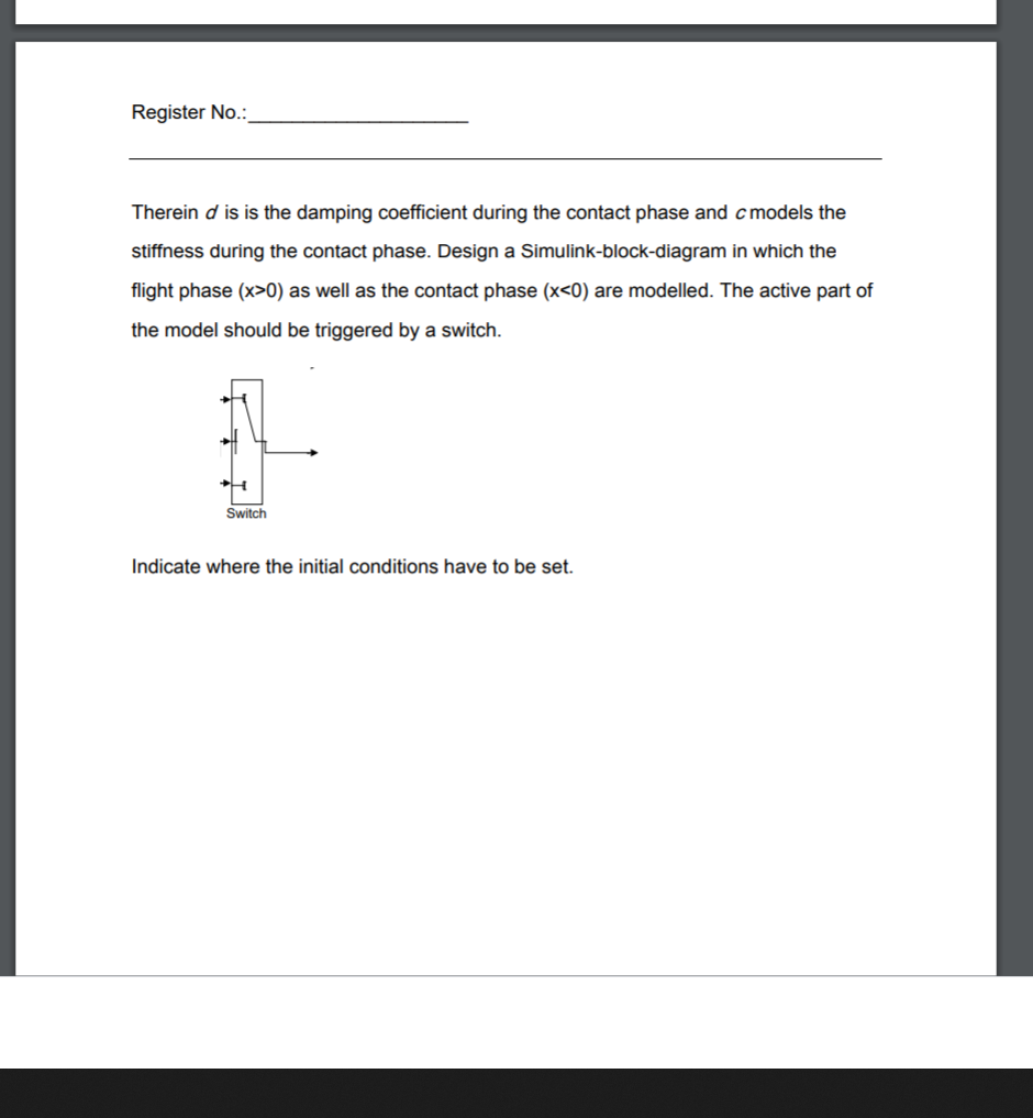 of h measured from the ground. The equations of the vertical motion