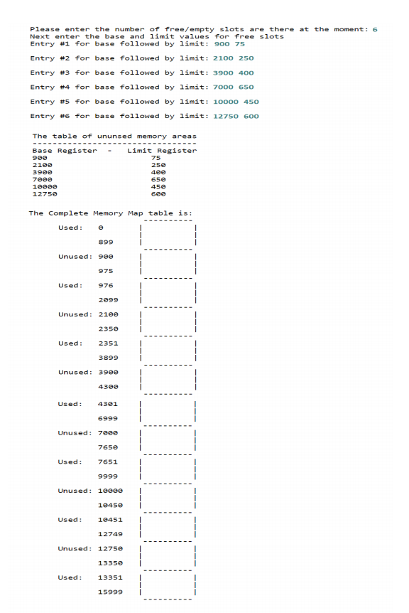 to be executed. One of the tasks of memory management involves maintaining