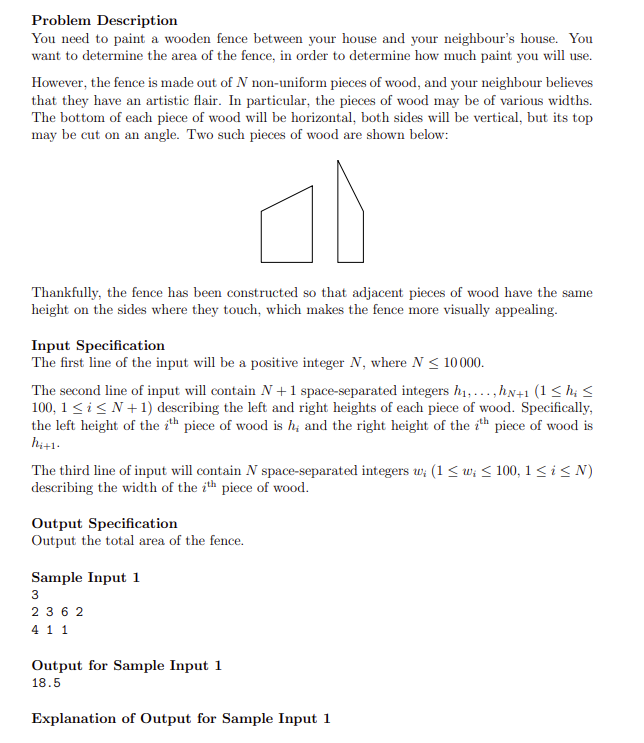 Please solve with python 3 Problem Description You need to paint a