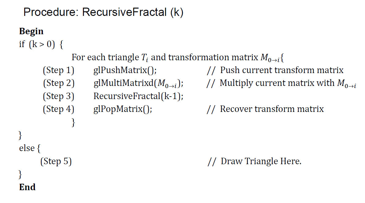 Triangle { double vertices[3][2]; double matrix[3][3]; int color_index; }; // list of