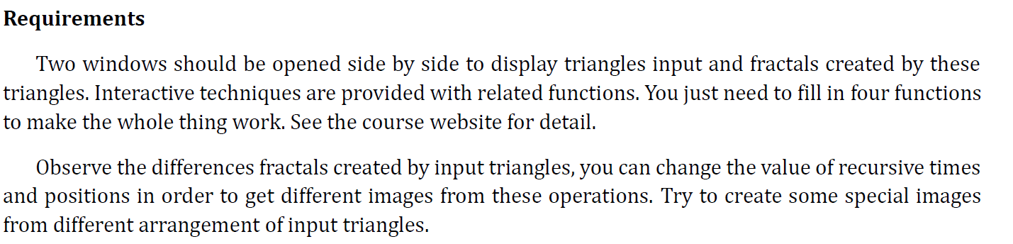 triangles, each element is of type Triangle // to access the kth