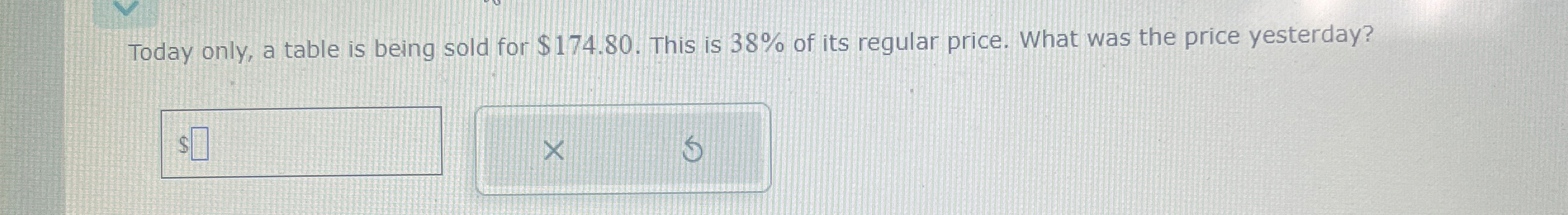  Today only, a table is being sold for $174.80. This is