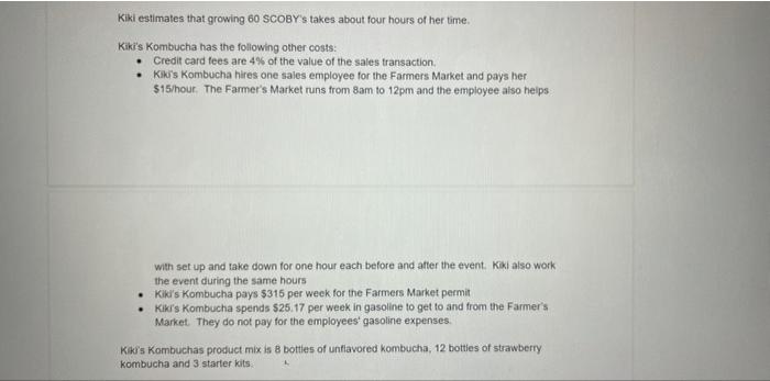 this chart. thank you. Kiki Stardust has a business making and selling