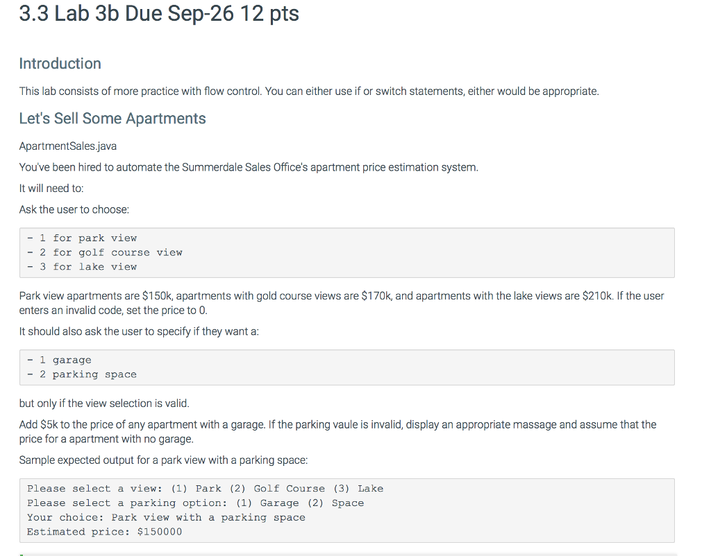 I need help with computer science 3.3 Lab 3b Due Sep-26 12
