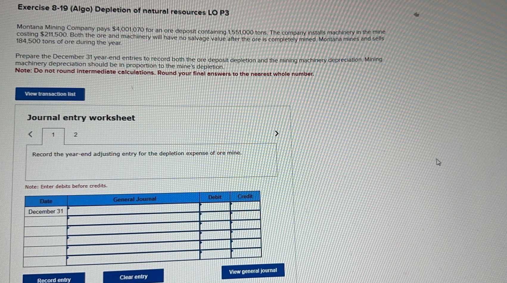  Also, Record the year-end adjusting entry for the depreciation expense of