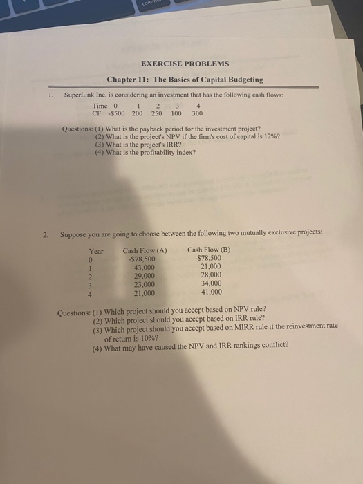  YESS THATS FINE. THANKS ! EXERCISE PROBLEMS Chapter 11: The Basies