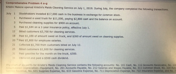  Need help journalizing closing entries 1 3 5 Comprehensive Problem 4