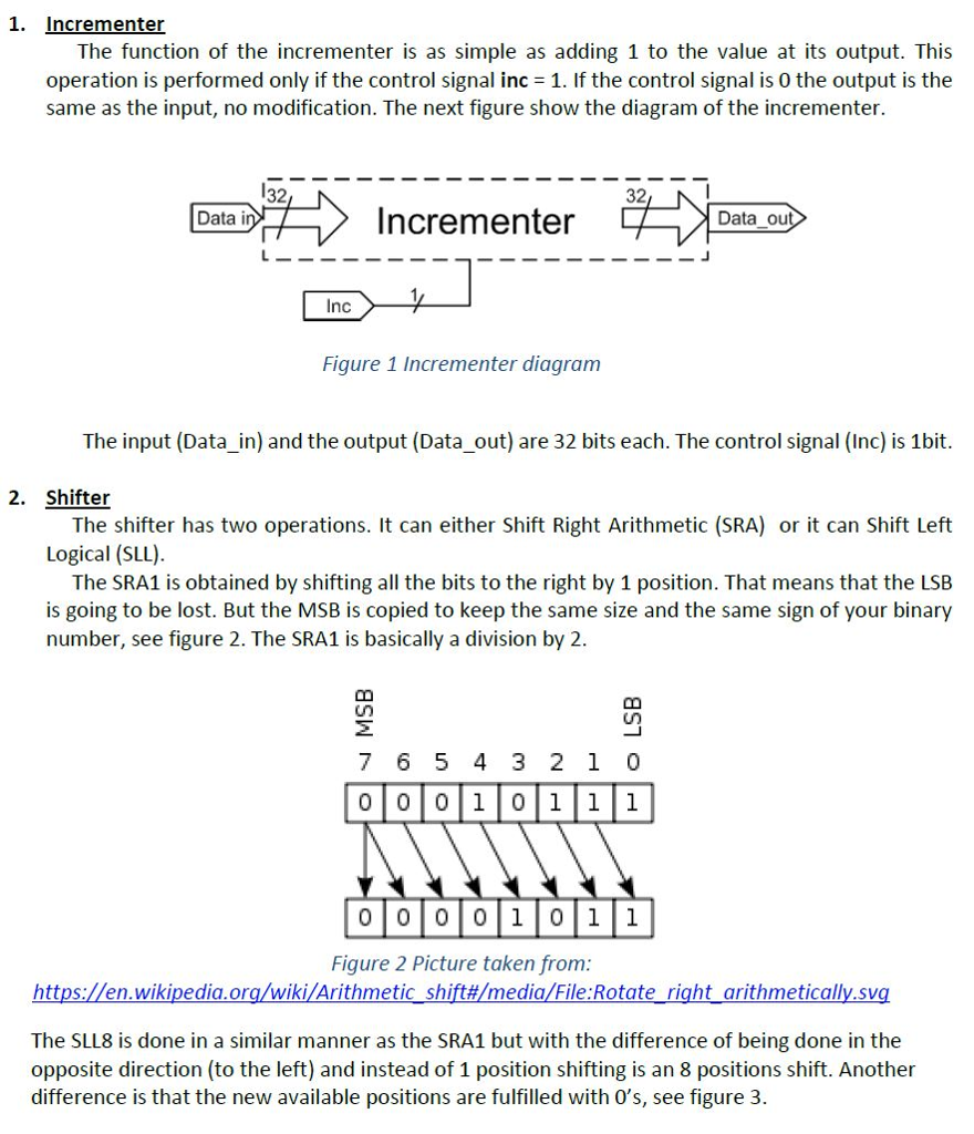 VHDL Problem: Given: Assignment: Create a project named Miscellaneous which contains four