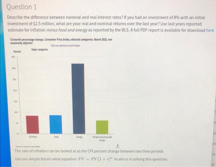  Question 1 Describe the difference between nominal and real interest rates?