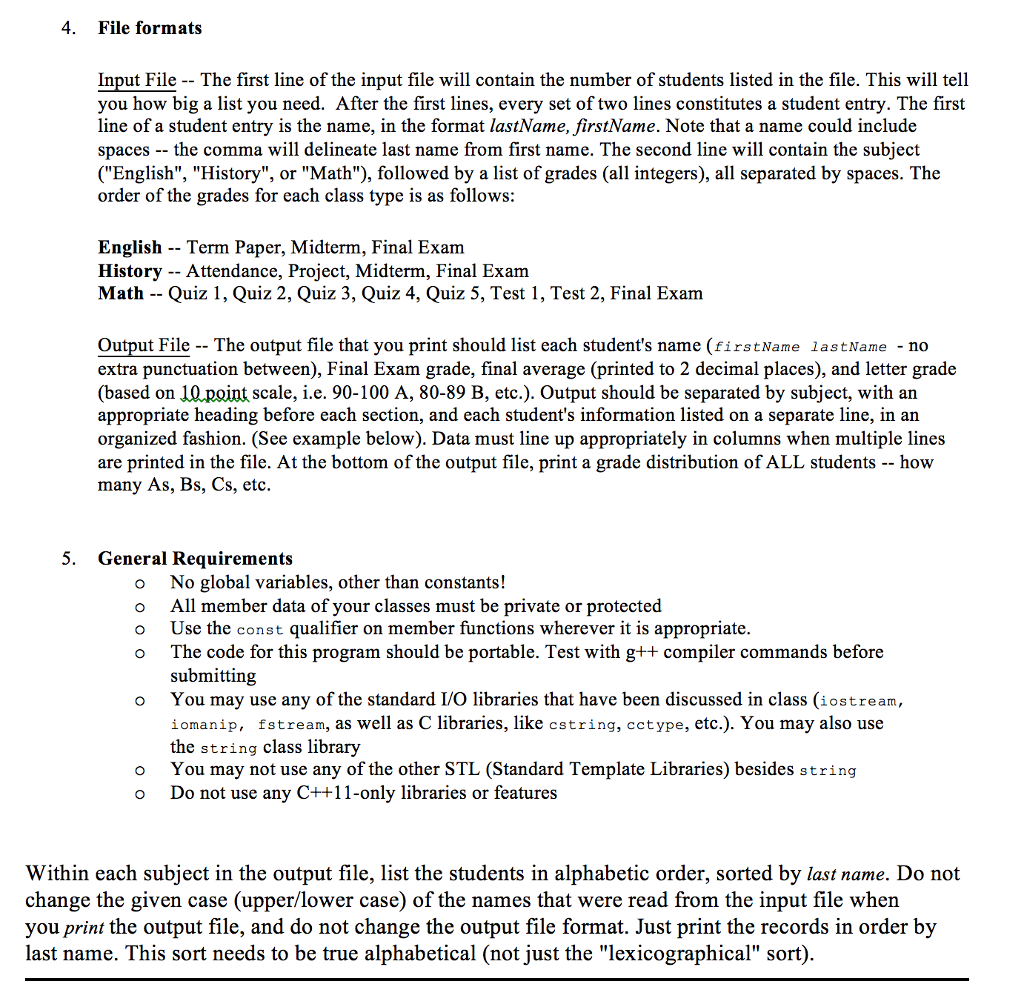 Task You will design a set of classes for storing student information,