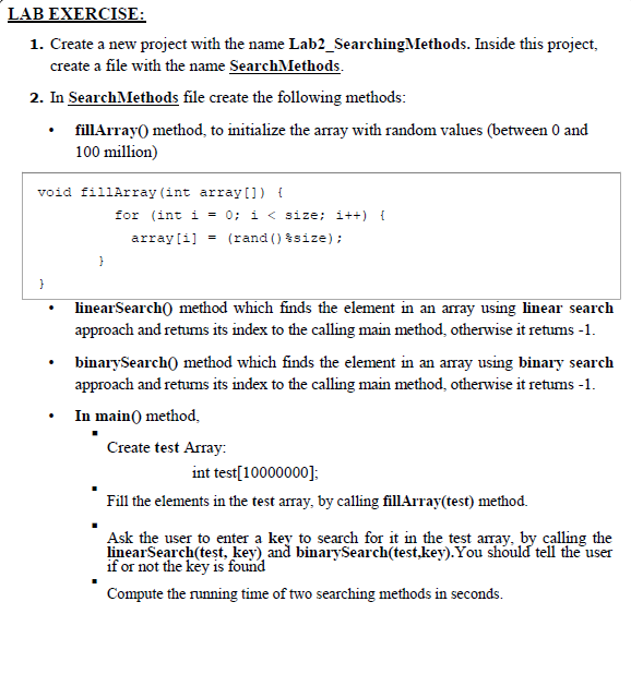 search and binary search. Another aim is to teach the students the