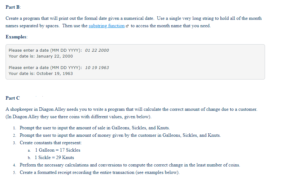 its own separate C++ file. Write a program that prompts the user