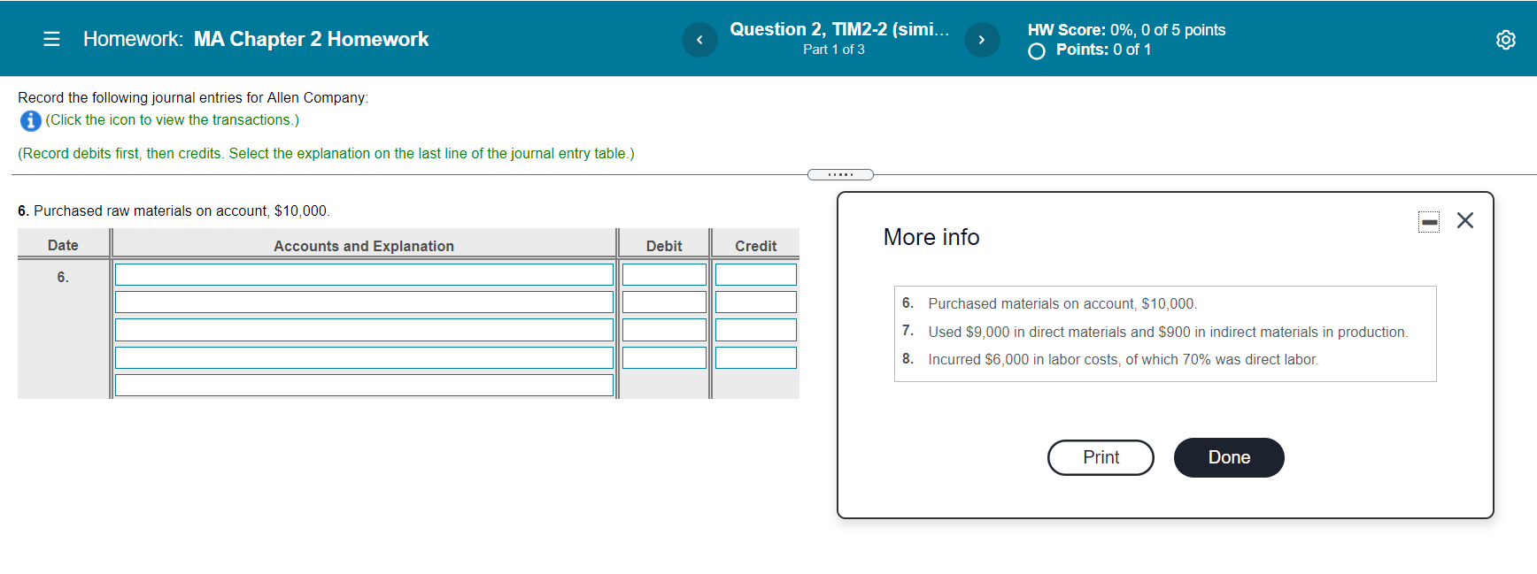 = Homework: MA Chapter 2 Homework Question 2, TIM2-2 (simi... Part