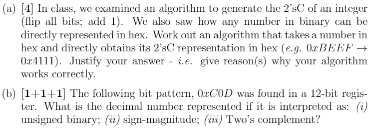  (a) [4] In class, we examined an algorithm to generate the