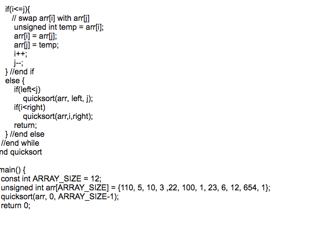 There are numerous websites that describe the quicksort algorithm. Your program must