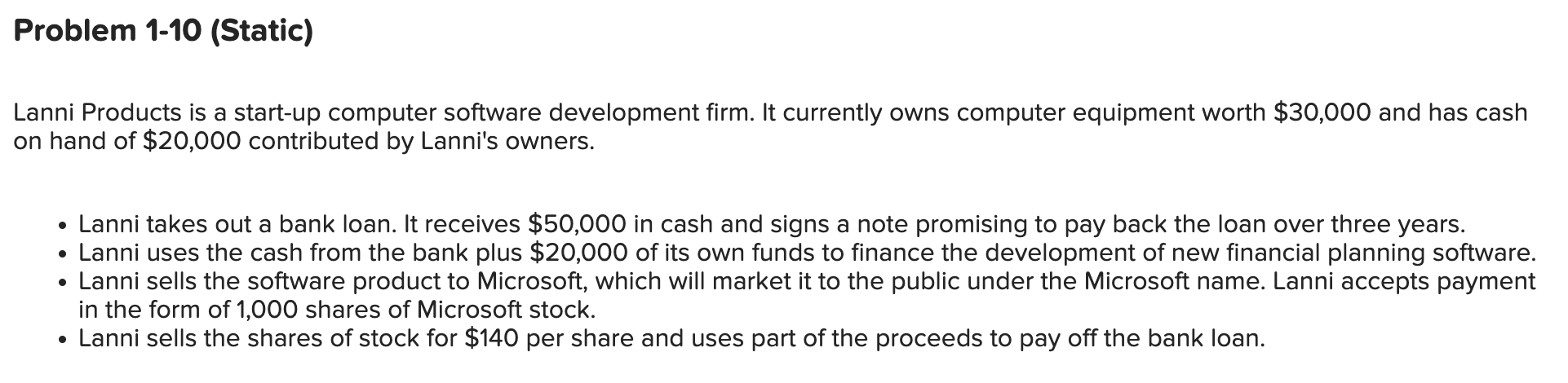 What am I doing wrong for part c-2? Lanni Products is a