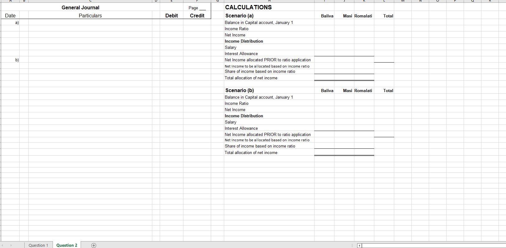 Use the spreadsheet to help format your answer please! 2. Business partners