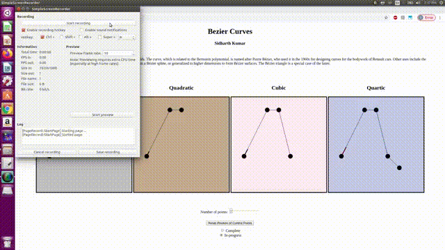 the slider work Making the control points draggable such that the bezier
