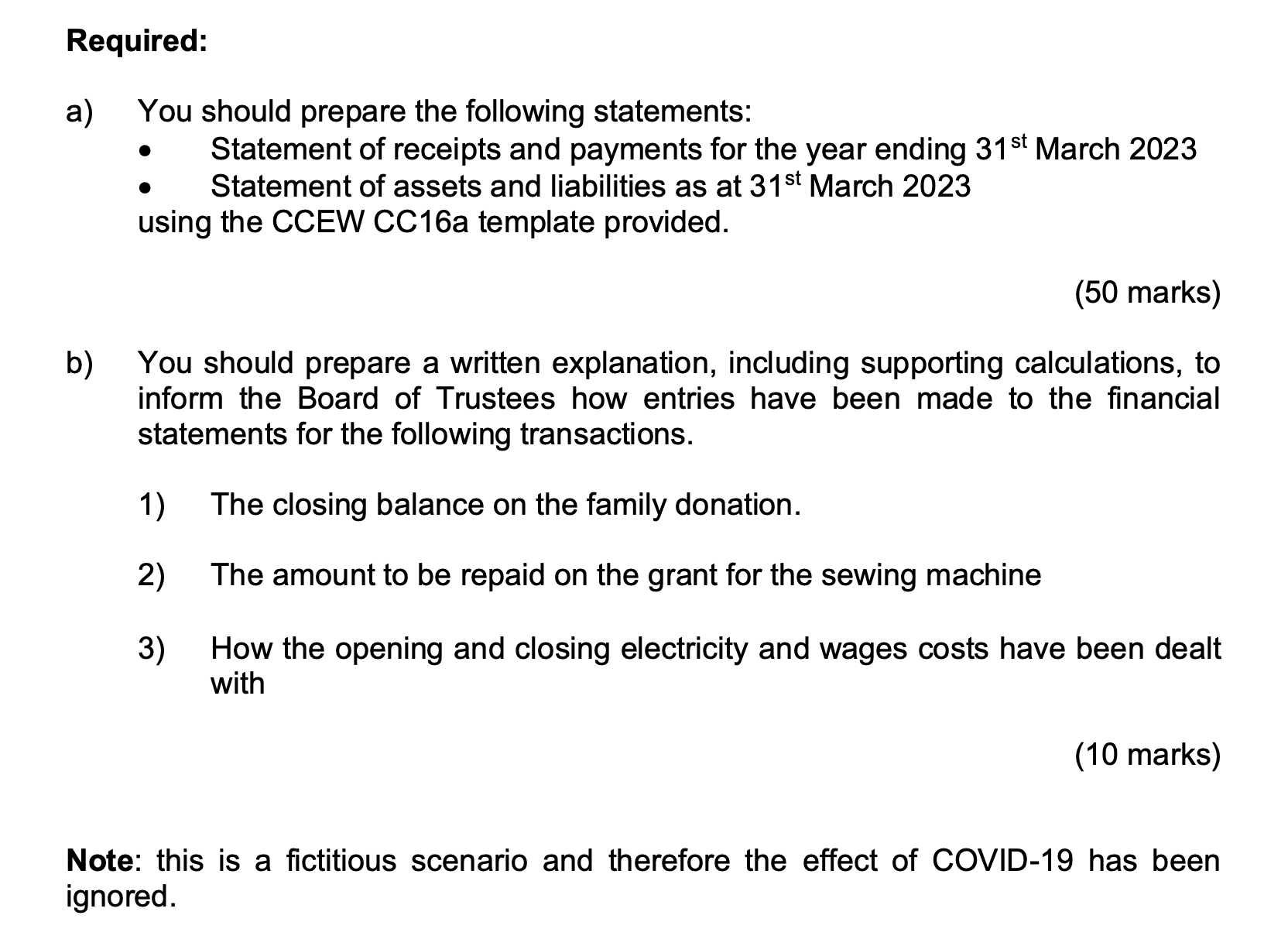 not-for-profit sector You work as a trainee accountant in an accountancy practice