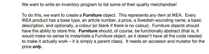 IKEA.txt: python problem!! no further data is given modify the below