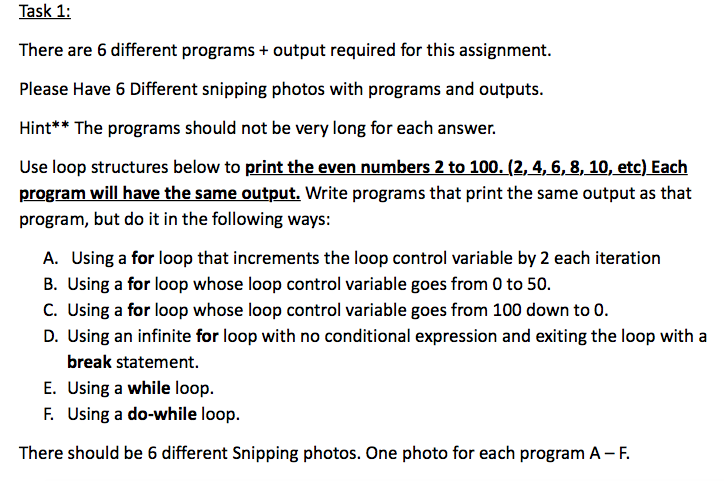  Please be clear for your comments. The program should be in