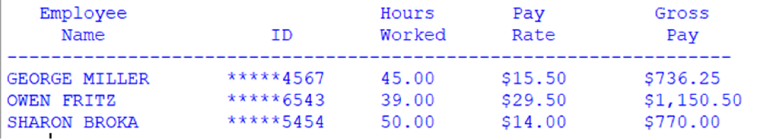 will have attributes for a first name, last name, employee ID, the