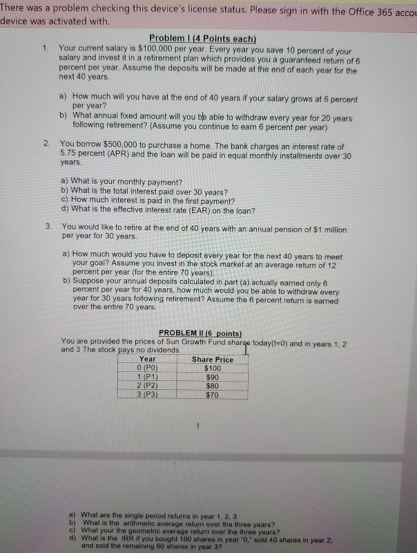 please help with work on how to do this. course investments