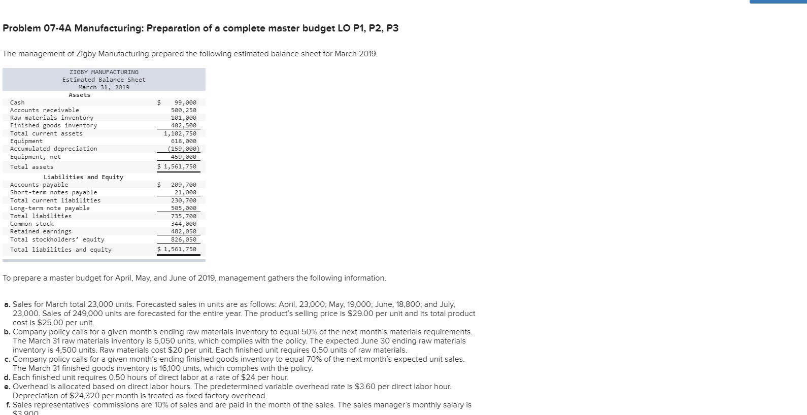 i just need help for required 6-10. thanks. Problem 07-4A Manufacturing: Preparation