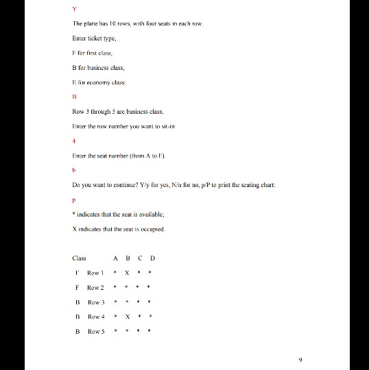 each row: (A, B, C, and D) Class Row 1 Row 2