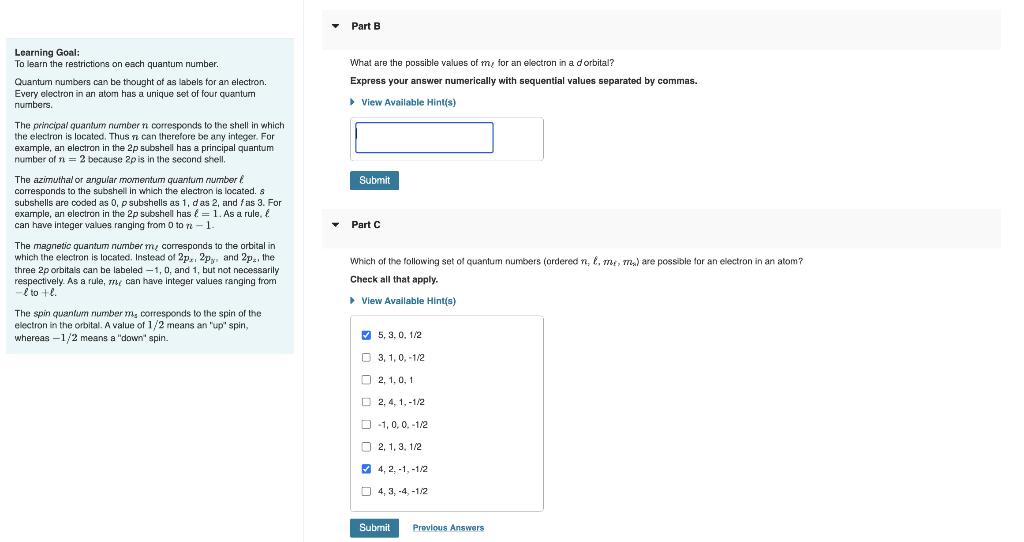  Please answer B and C Learning Goal: To learn the restrictions