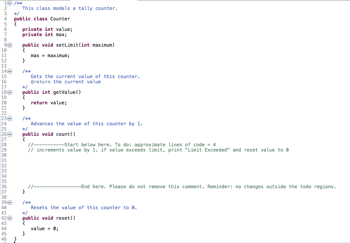 IN JAVA PART A PART B 16 /*** 2 This class models