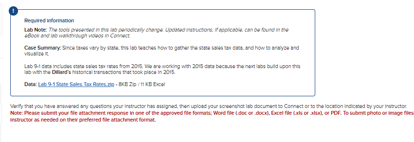 Required information Lab Note: The tools presented in this lab periodically