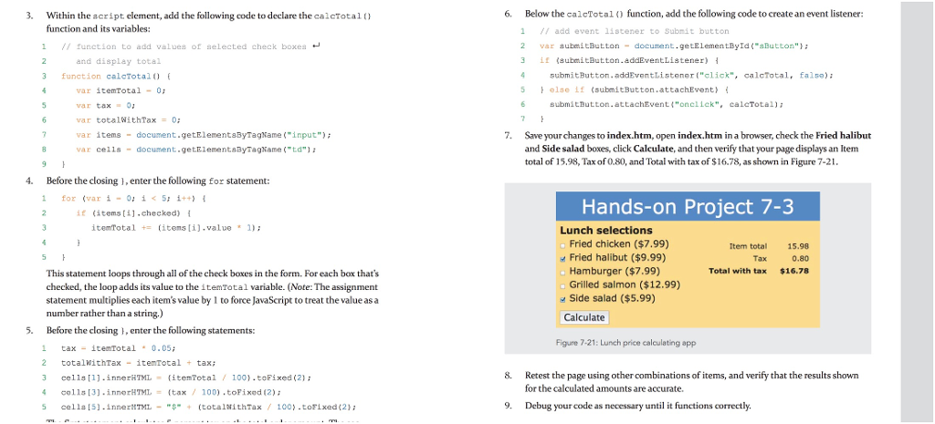 for the following javascript code follow the directions listed below and in