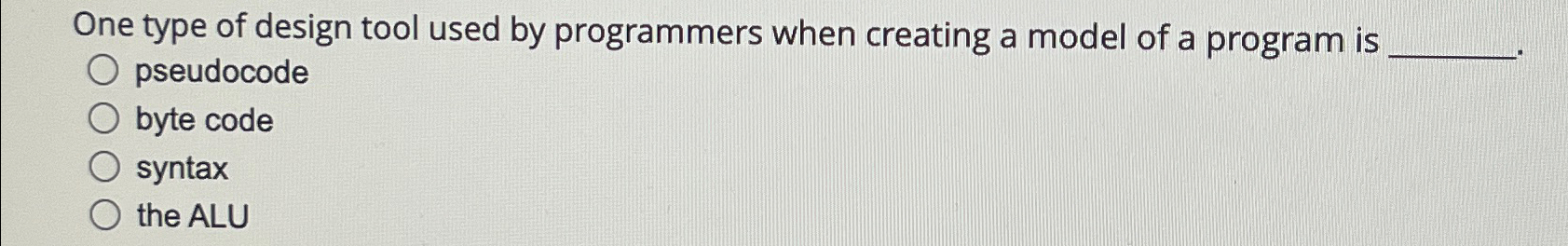  One type of design tool used by programmers when creating a