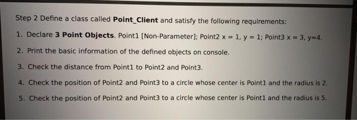done in java please import java.util.UUID; public class Point { private int