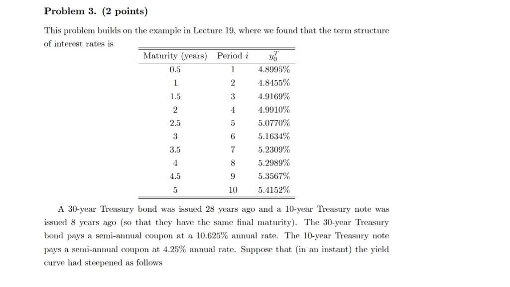 The spread calculated in class is the first table below. Problem 3.