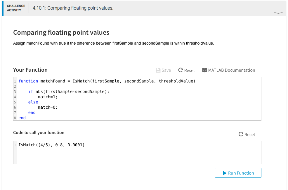  Assign matchFound with true if the difference between firstSample and secondSample