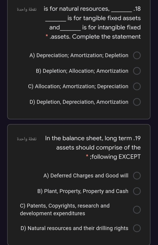 ,is for natural resources .18 _is for tangible fixed assets and