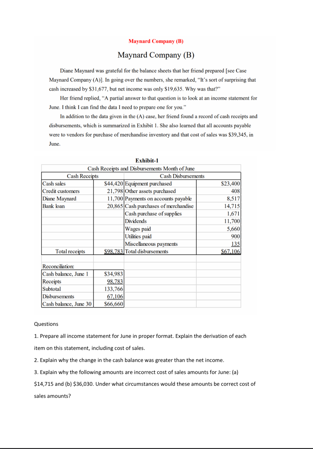  Maynard Company (B) Maynard Company (B) Diane Maynard was grateful for