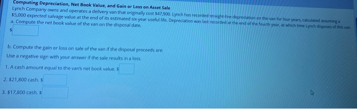  Computing Depreciation, Net Book Value, and Gain or Loss on Asset
