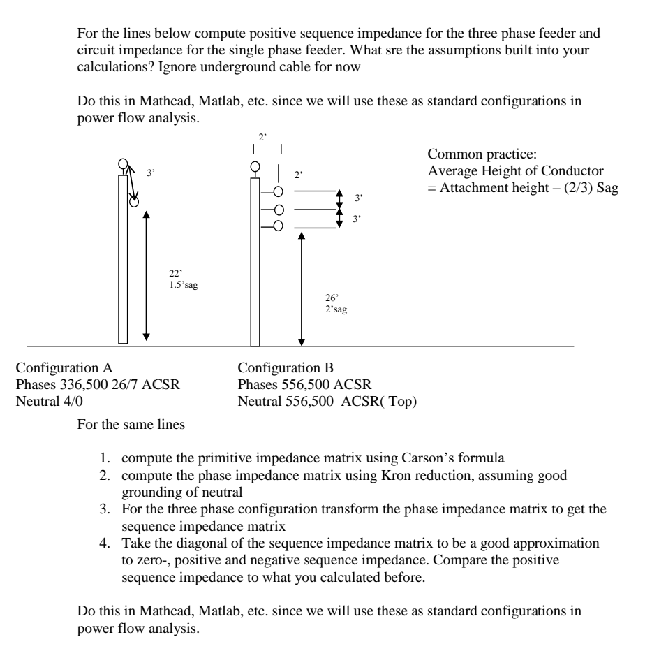 please help me solve For the lines below compute positive sequence