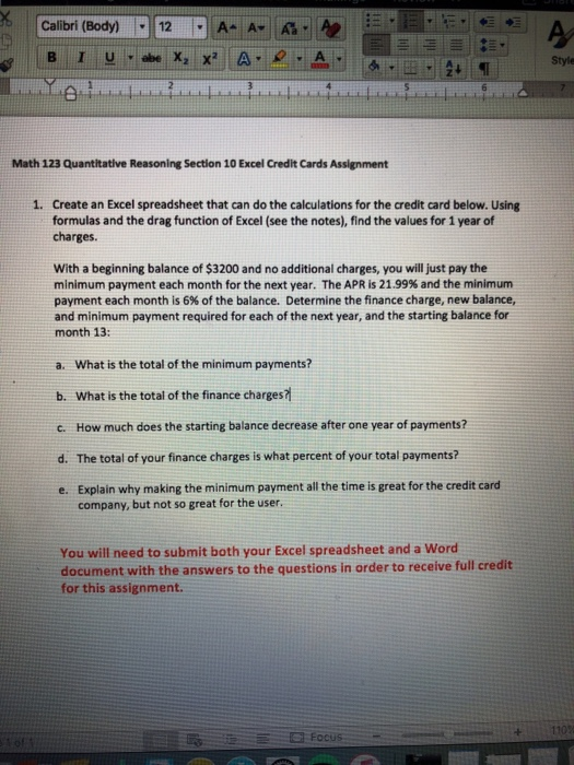  Calibri (Body) 12 A- A A Style Math 123 Quantitative Reasoning