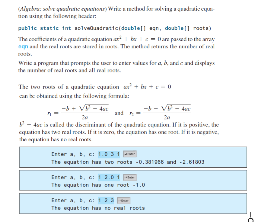 Java programing. Please give answer within 40 mins. Need it ASAP (Algebra: