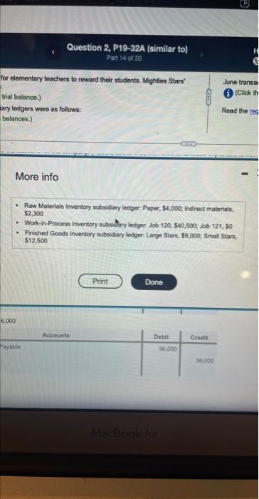 Finished Goods Inventory subsidiary ledger have been opened for you along with