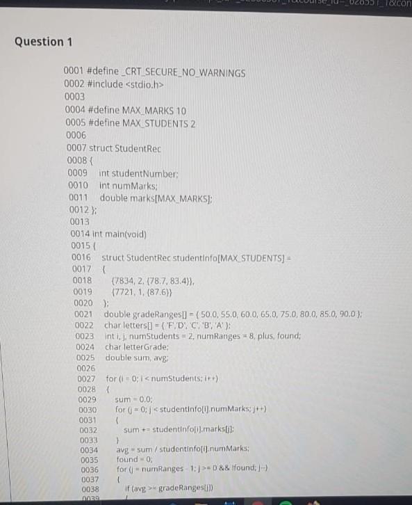 multiple times, the student should show the values calculated each time the