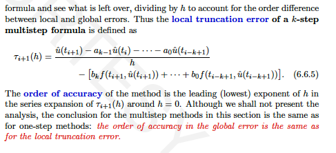 2 For each method, find the leading term in the local truncation